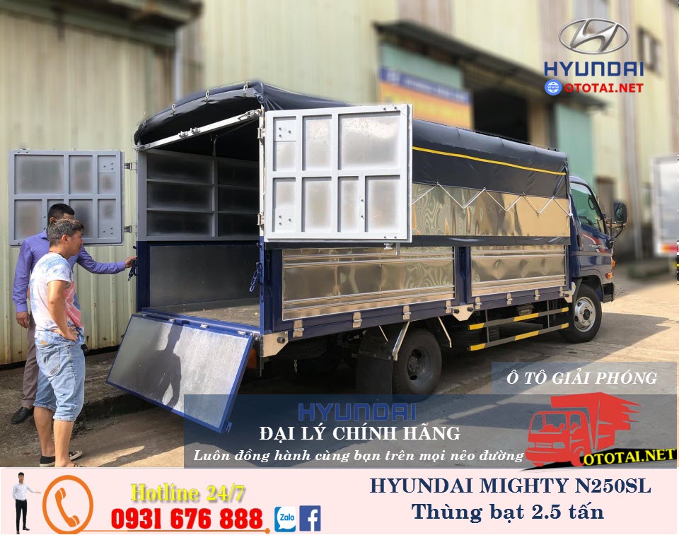xe tải hyundai mighty n250sl thùng mui bạt