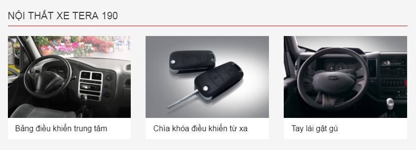 nội thất xe tải tera190